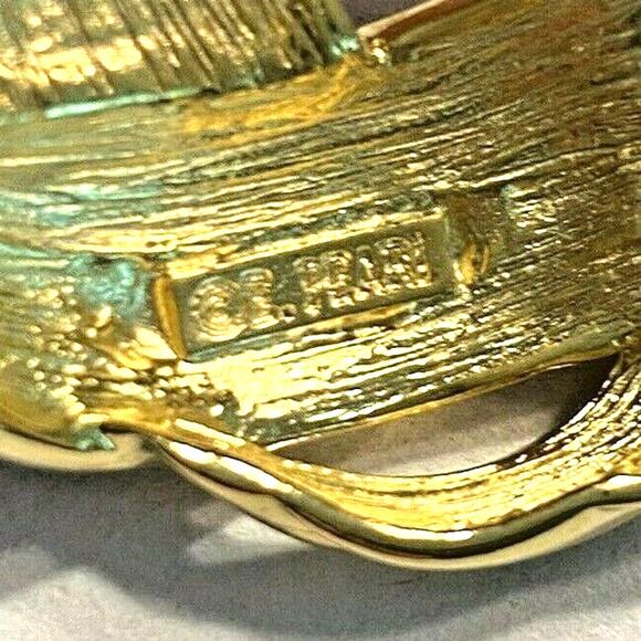 Vintage Gold Tone Brooch Pin Signed ERWIN PEARL - Picture 4 of 4